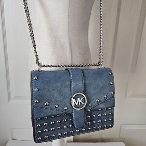 Michael Kors MK NWT Studded Distressed Shoulder Crossbody Bag